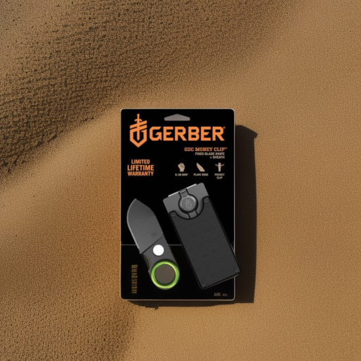 Gerber Gear GDC Money Clip with Pocket Knife - Fixed Blade Knife and Case - EDC Gear and Equipment Stocking Stuffers - Stainless Steel