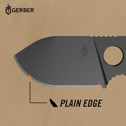 Gerber Gear GDC Money Clip with Pocket Knife - Fixed Blade Knife and Case - EDC Gear and Equipment Stocking Stuffers - Stainless Steel