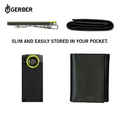 Gerber Gear GDC Money Clip with Pocket Knife - Fixed Blade Knife and Case - EDC Gear and Equipment Stocking Stuffers - Stainless Steel